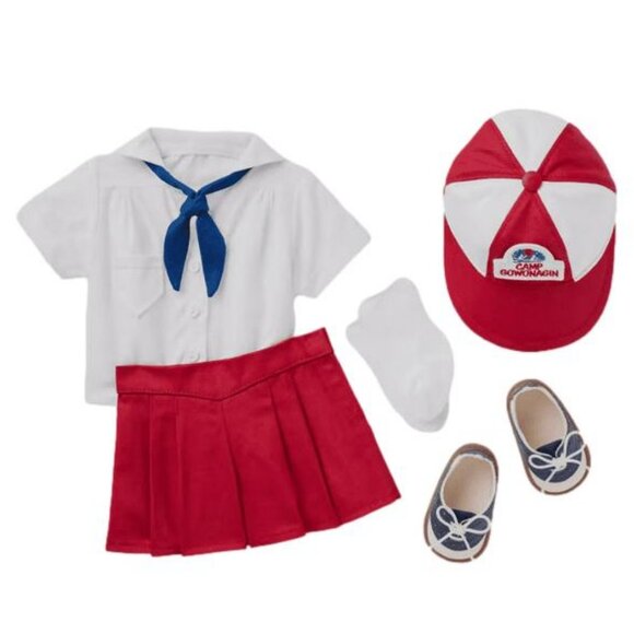 American Girl Molly's Camp Gowonagin Uniform for 18 inch dolls Hat Shoes NEW - Picture 1 of 9
